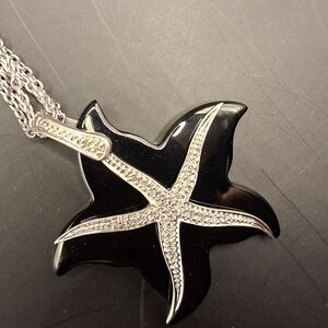 Black Starfish Pendant Necklace